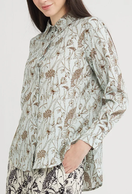 Breathable women's topsFlowerette Button Up Blouse