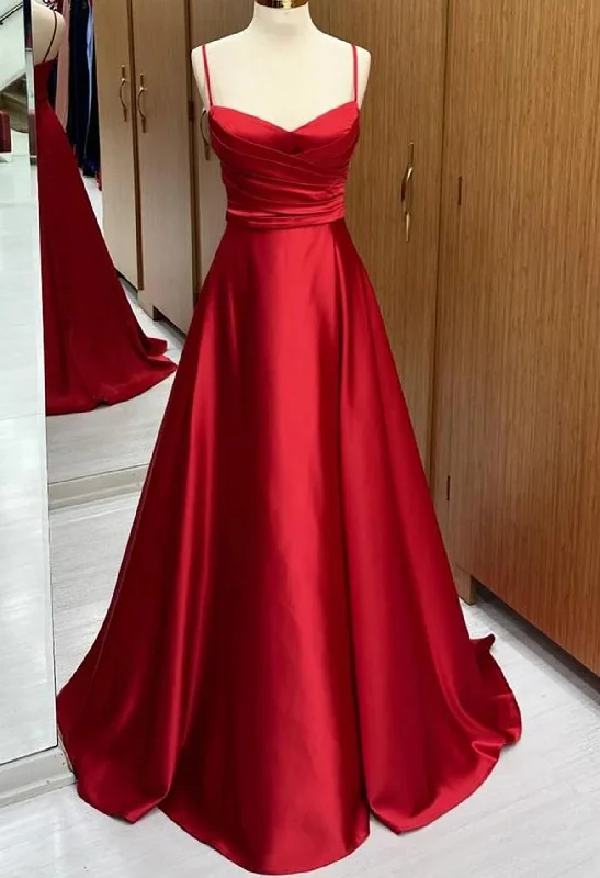 Autumn dresses for fall fashionWomen Spaghetti Straps Bridesmaid Dress Long Satin Prom Gowns Fashion Wedding Party Dress YBD013