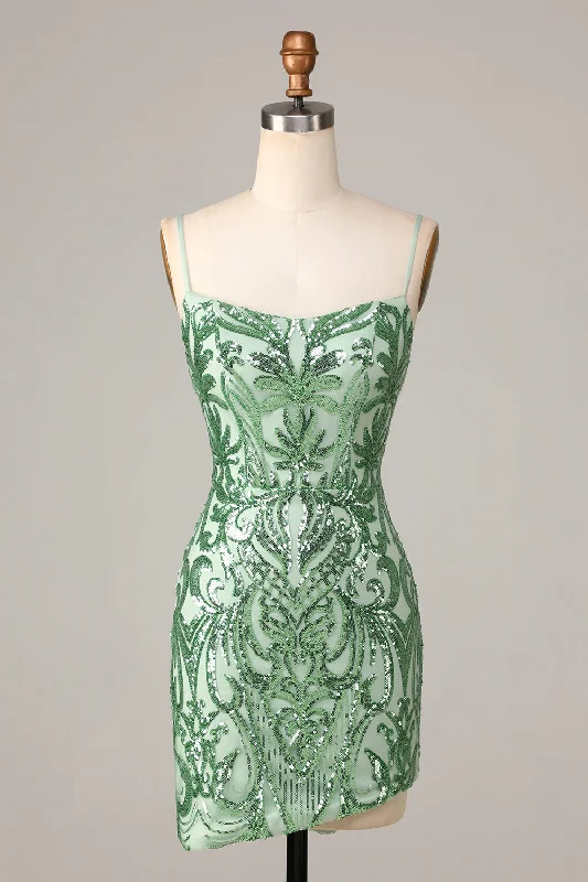 Maxi dresses for womenStylish Green Bodycon Spaghetti Straps Backless Sequins Short Homecoming Dress Maxi dresses for womenStylish Green Bodycon Spaghetti Straps Backless Sequins Short Homecoming Dress
