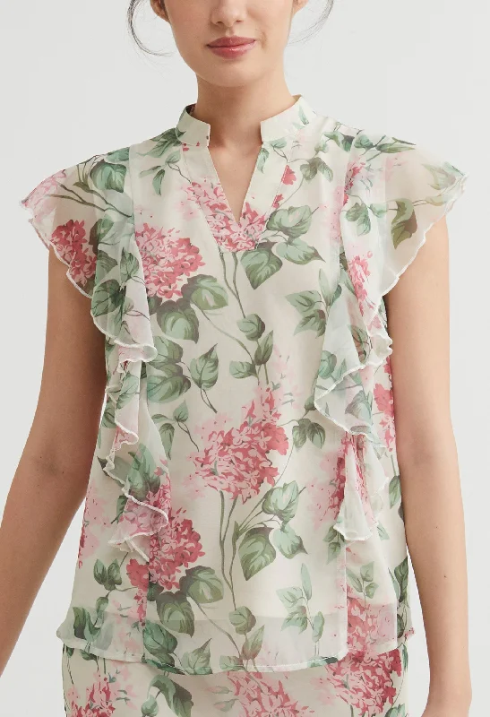 Sustainable women's topsSweetheart Floral Cap Sleeve Blouse
