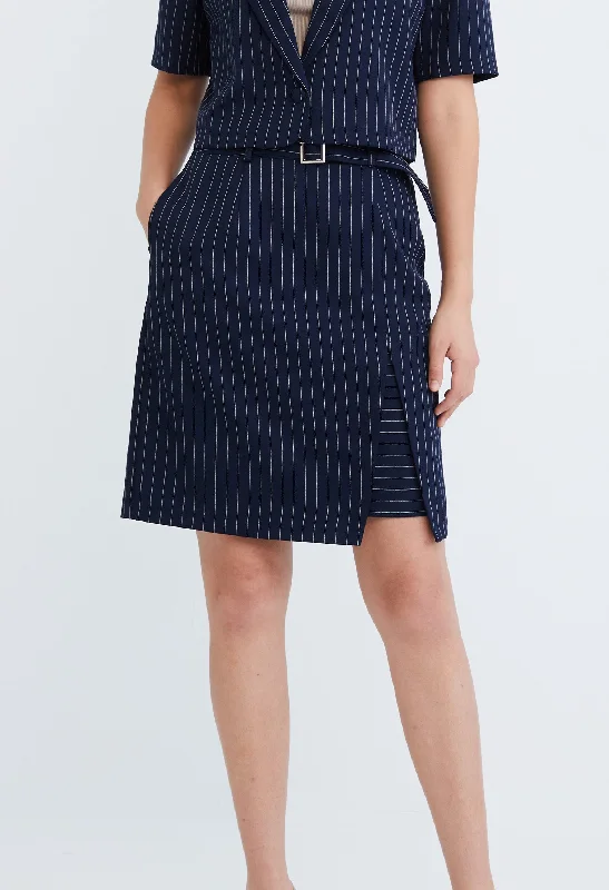 Synthetic dresses for budget-friendly optionsVertical Striped Mini Skirt