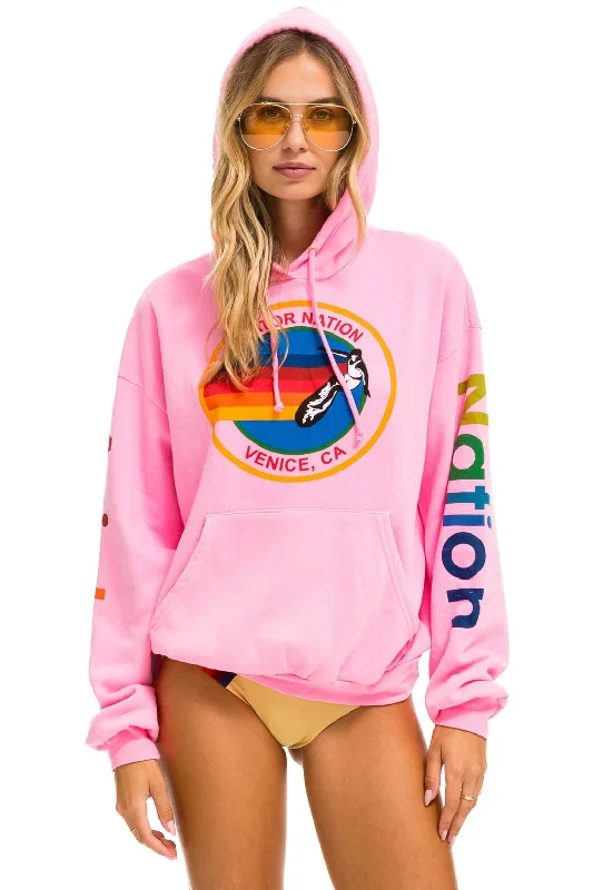 Winter women's topsHoodie Aviator Natio Hdprxan Neon-Pink