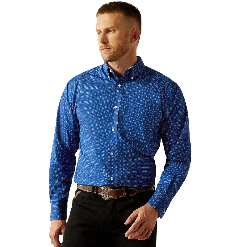 Striped women's tops10054721 Ariat Men's Wrinkle Free Bodie Classic Fit Long Sleeve Shirt - Navy