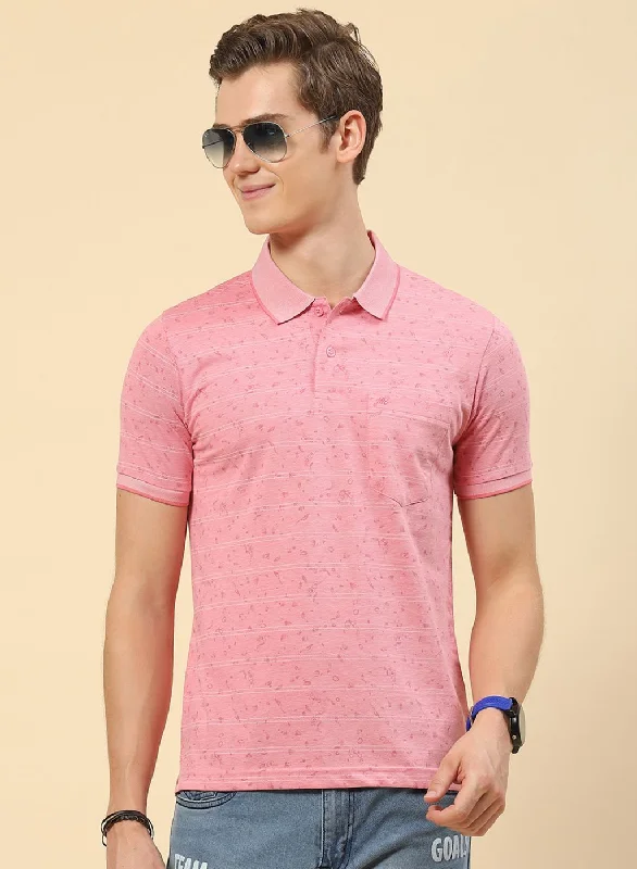 drying tips for short-sleeved shirts for menMen Pink Printed T-Shirt