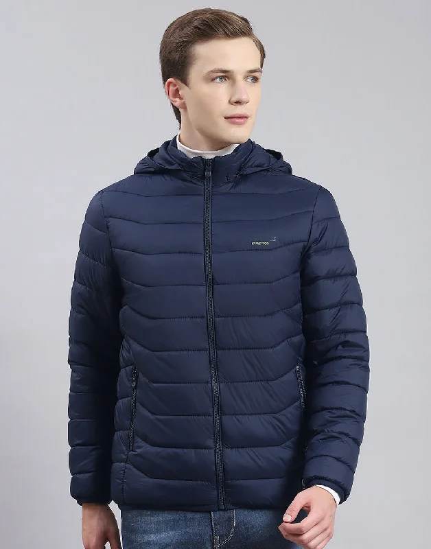 men's corduroy pea jacketsMen Navy Blue Solid Hooded Full Sleeve Heating Jacket