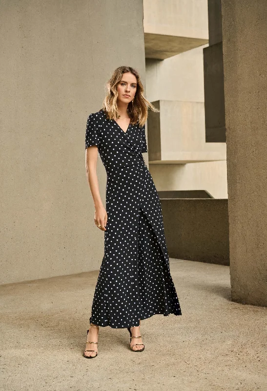 Lightweight women's leggingsPolka Dot Wrap Jumpsuit
