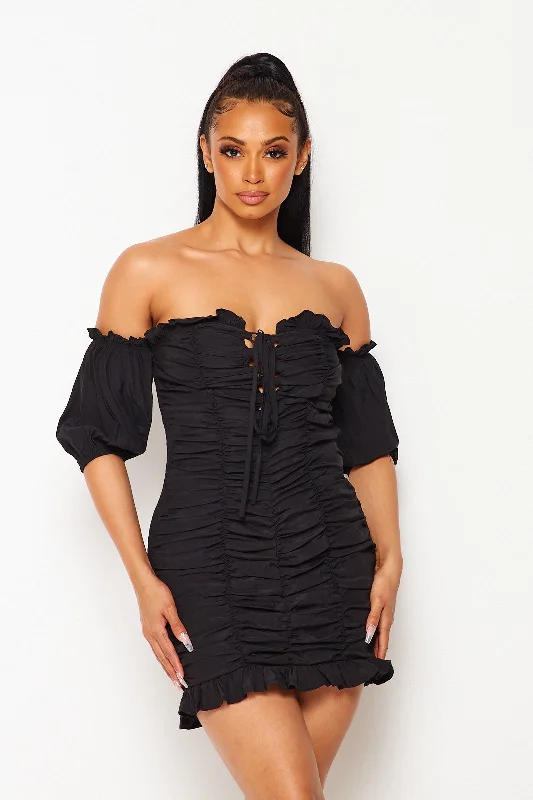 Mother-of-the-bride dressesFalling For You Ruched Mini Dress
