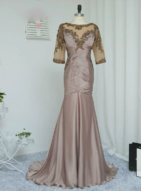 A-line dresses for womenMarvelous Brown Mother Of The Bride Dresses Mermaid Half Sleeves