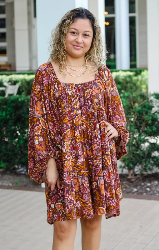 Short and sweet dresses for womenThe Fall Boho Mini Dress (Purple)