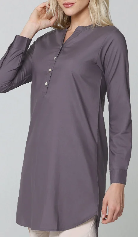 Striped dresses for womenParisa Long Mostly Cotton Everyday Tunic - Dusty Violet