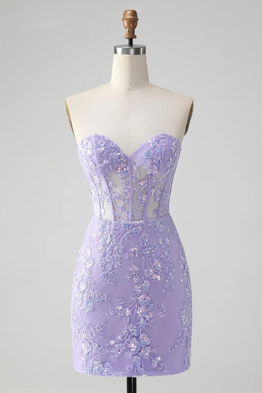 Party dresses for womenClassy Lilac Bodycon Sweetheart Corset Short Homecoming Dress with Sequins Party dresses for womenClassy Lilac Bodycon Sweetheart Corset Short Homecoming Dress with Sequins