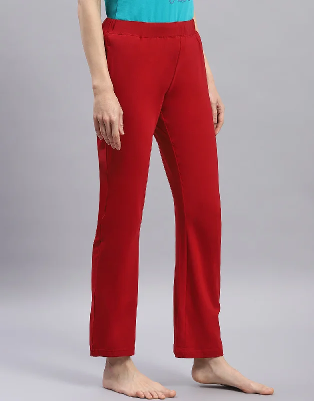 Maternity women's leggingsWomen Maroon Solid Regular Fit Lower