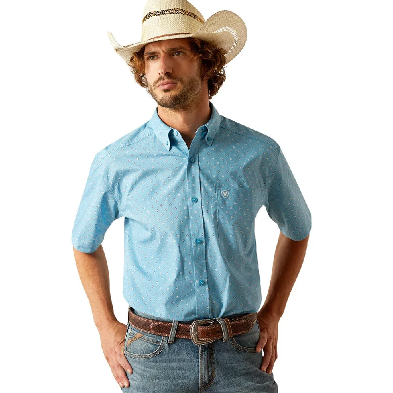 Black women's tops10054681 Ariat Men's Guy Classic Fit Short Sleeve Shirt -Turquoise