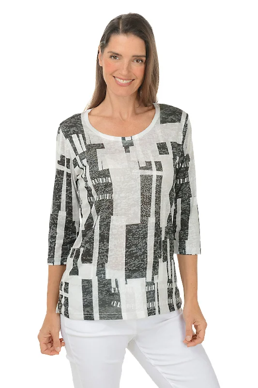 Navy blue women's topsSkyscraper Jeweled Knit Top