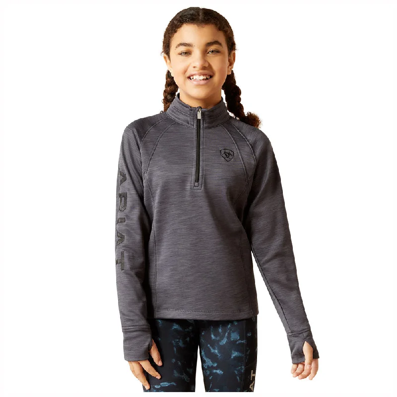Coral women's tops10046608 Ariat Youth Tek Team 1/2 Zip Sweatshirt - Ebony