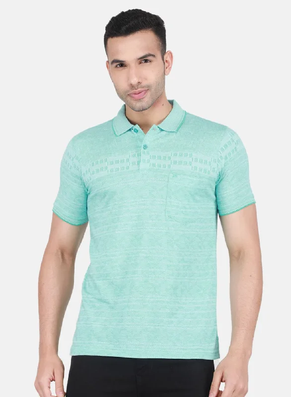 laundry tips for keeping short-sleeved men's tops looking newMen Blue Jaquard T-Shirt