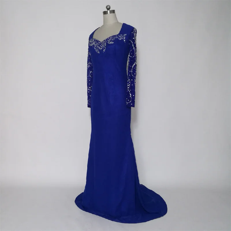 Satin dresses for womenModern Long Sleeves Formal Dresses Mother of the Bride Dresses