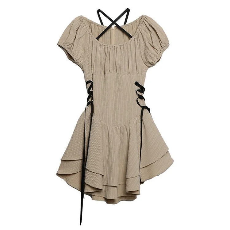 Floral dresses for womenCoquette Mini Dress in Beige