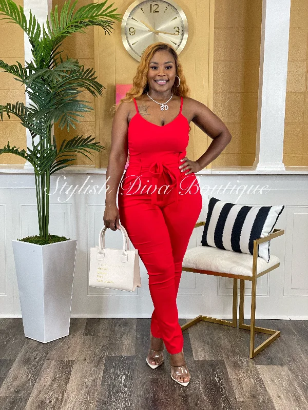 Jumpsuits for womenLuxe Diva Jumpsuit (Red)