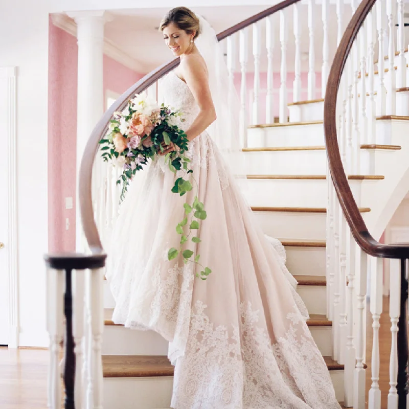 Workwear women's dressesSweet Heart Tulle Backless Bridal Dress, New Arrival Lace A-Line Long Wedding Dress,  KX1398