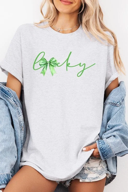Layering dresses for versatile stylingLucky St.Patricks Bow Graphic Plus Heavy Cotton T