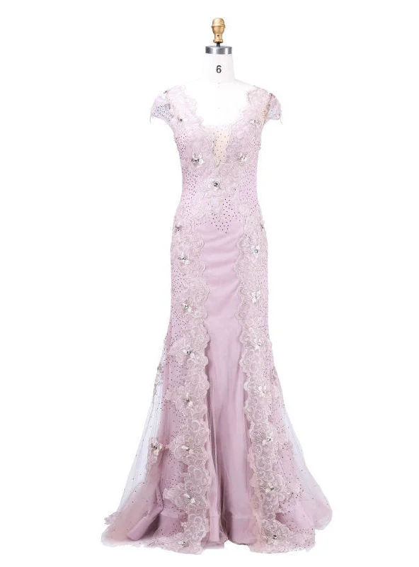 Velvet dresses for womenModern Mother Of The Bride Dresses With V-Neck Cap Sleeve Crystal
