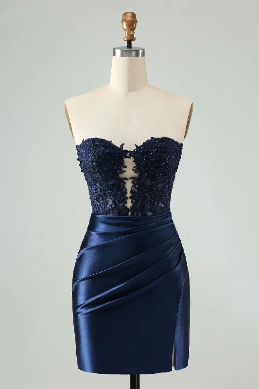 Autumn dresses for fall fashionNavy Bodycon Sweetheart Corset Beaded Short Homecoming Dress with Hollow Out Autumn dresses for fall fashionNavy Bodycon Sweetheart Corset Beaded Short Homecoming Dress with Hollow Out