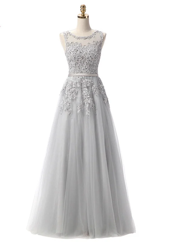 Day dresses for everyday wearGray Lace Beading Scoop Sleeveless Bridesmaid Dress