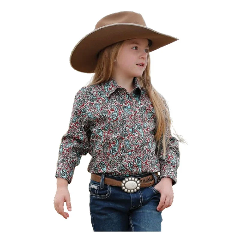 Spaghetti strap women's topsCTW8040005 Cruel Girl Long Sleeve Western Snap Shirt - Red Multicolor