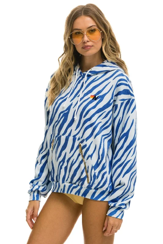 Travel women's topsHoodie Tiger Relaxed Hdprxztiger Blue-Tiger