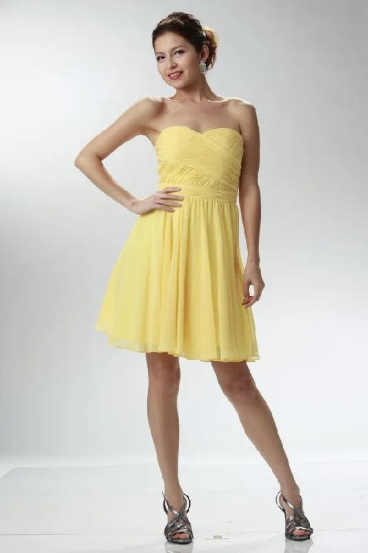 Synthetic dresses for budget-friendly optionsShort Bridesmaids Dress -LAY6744