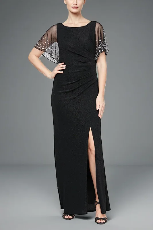 Vintage women's dressesBeading Round Neck Short Sleeve Chiffon Ankle Length Mother of The Bride Dresses