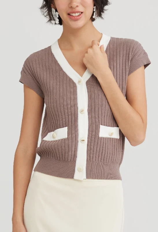 Thermal women's topsPreppy Button Up Knit Top