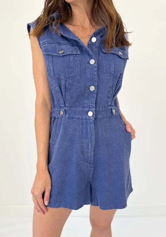 A-line women's dressesNavy Joni Romper