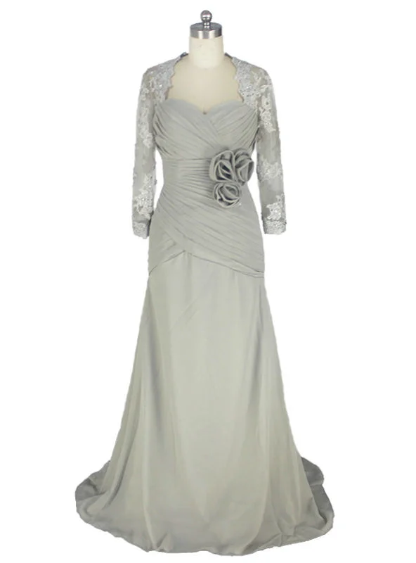 Midi dresses for womenMermaid Beaded Lace Flower Sliver Mother Of The Bride Dresses