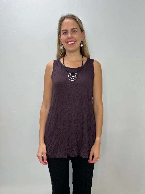 Polka dot women's topsLiz Crinkle Tank - Maple