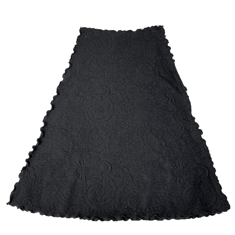 Black Kila Jacquard Knit Long Bias Skirt