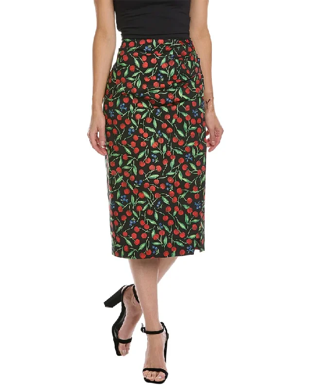 Carolina Herrera Ruched Pencil Skirt