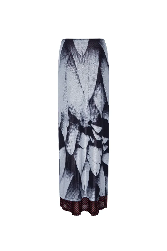 MARIA SKIRT - FEATHER PRINT