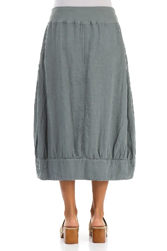 Midi Sage Linen Skirt