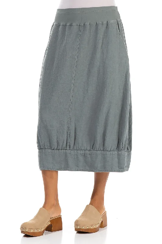 Midi Sage Linen Skirt