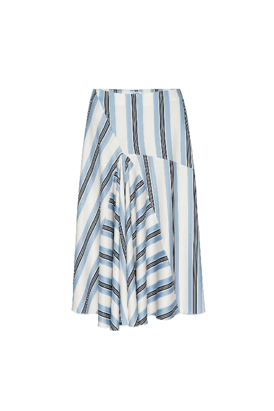 MILA SKIRT - BLACK AND BLUE STRIPE