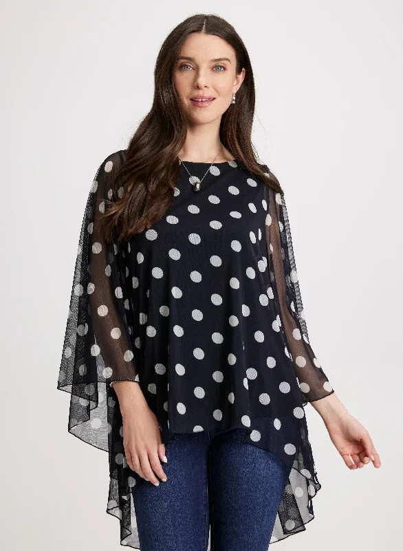 Polka Dot Poncho Blouse