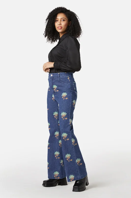 Retro Flora Flare Jean