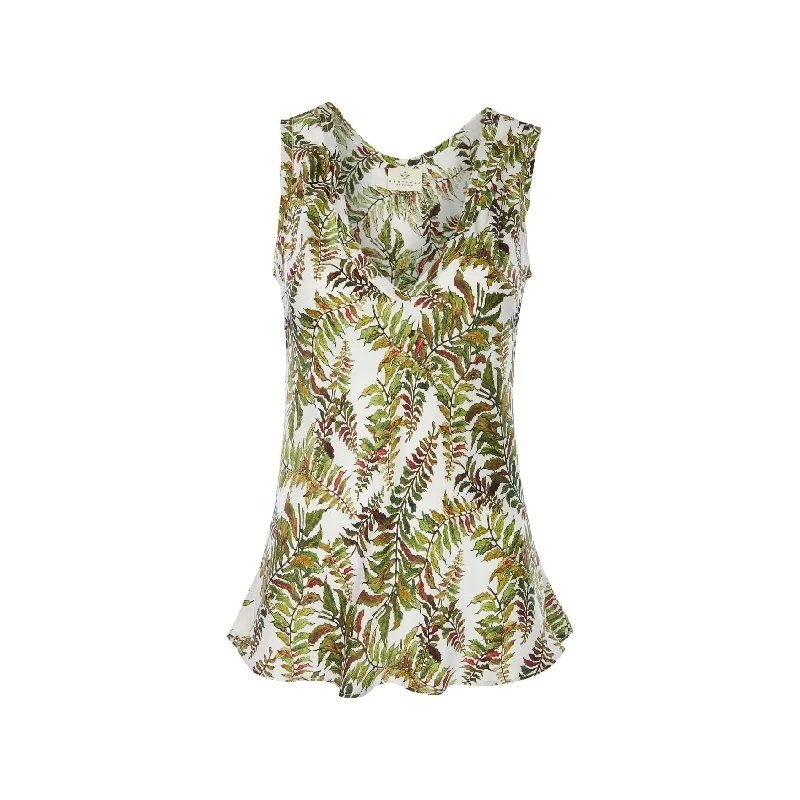 Silk Camisole Top in Fern