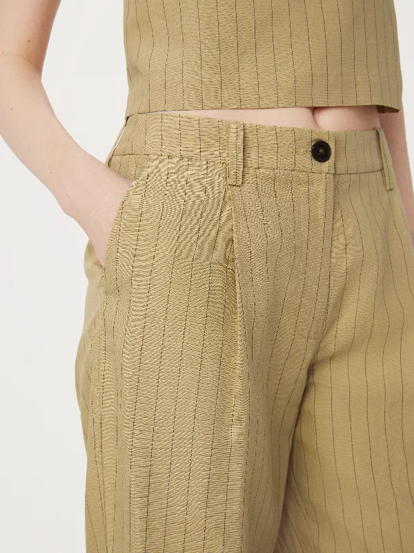 The Annie Straight Loose Pant in Cream Yellow