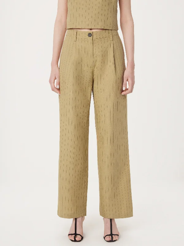 The Annie Straight Loose Pant in Cream Yellow