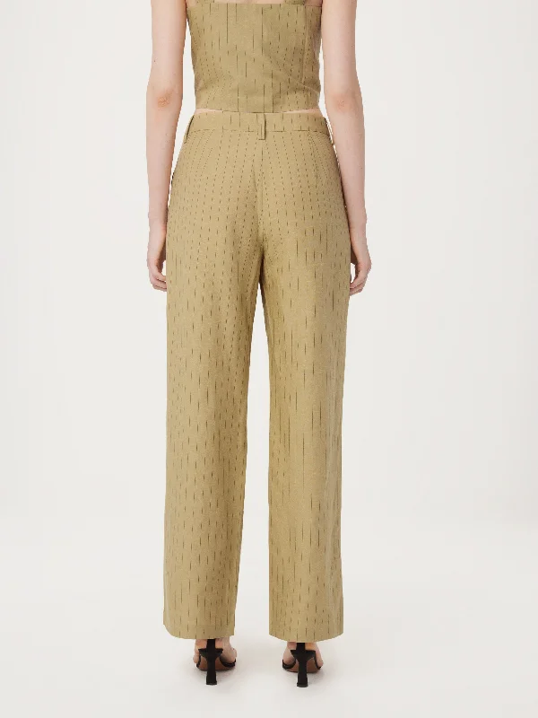 The Annie Straight Loose Pant in Cream Yellow