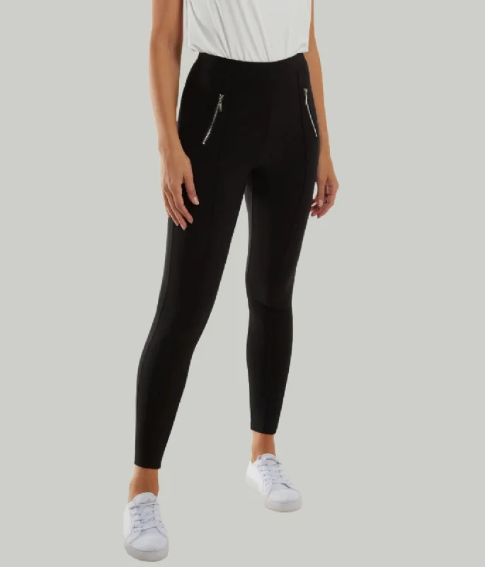 Black Zip Pocket Ponte Trouser