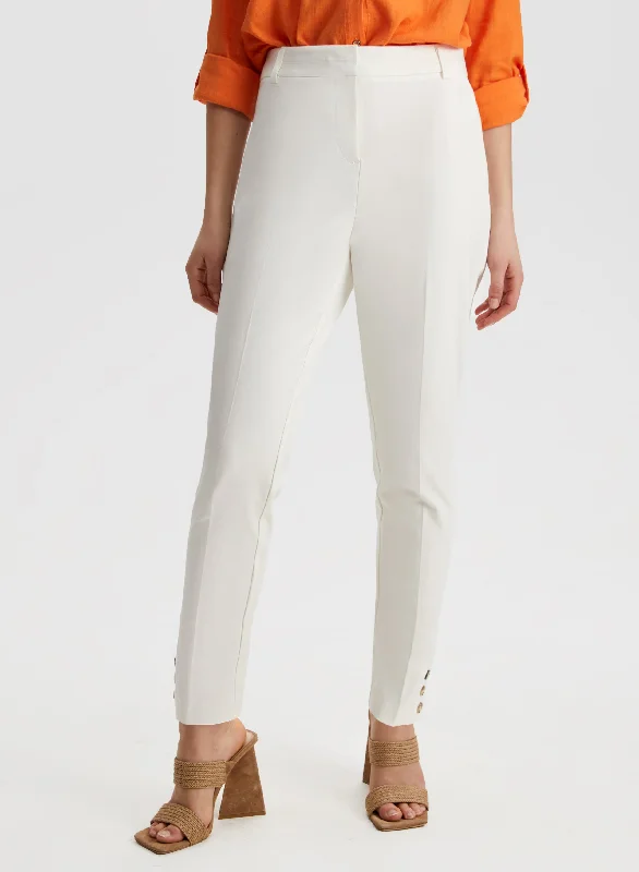 City Fit Button Detail Pants